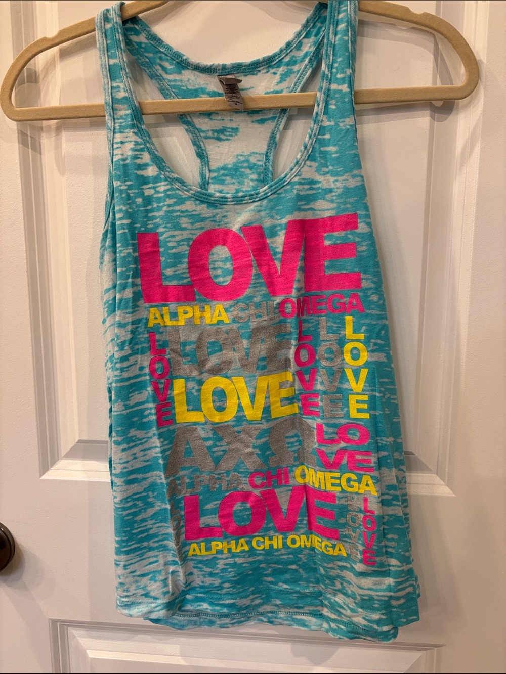 Alpha Chi Omega Next Level Apparel Turquoise Tank